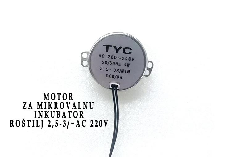 Motorić mikrovalne inkubatora roštilja 14w 2.5-3 obrt