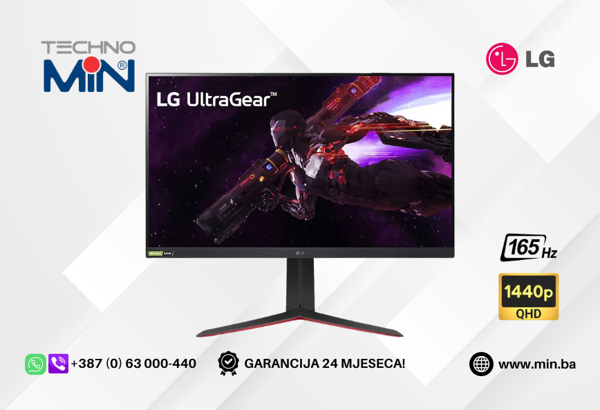Gaming Monitor LG 32GP850-B 31.5" QHD, Nano IPS, 180Hz