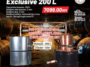 Destilator kazan za rakiju sa kilerom EXCLUSIVE 200 L Subotica