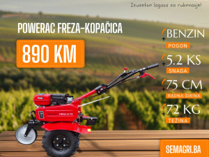 Benzinska freza/kopačica Powerac 5.2KS 75cm