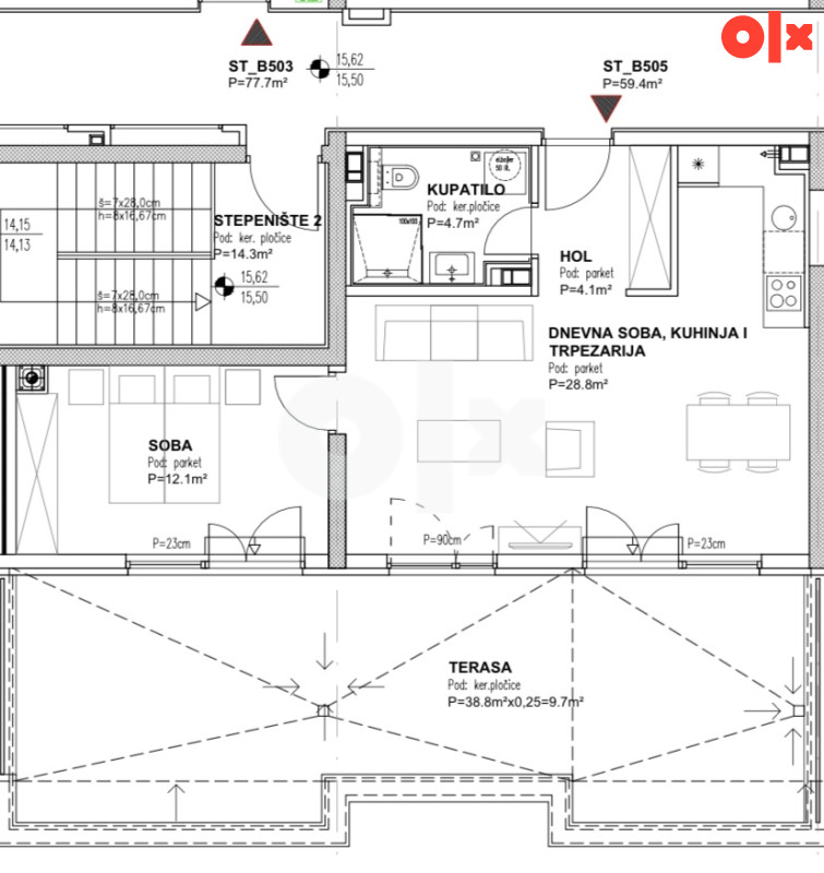 Penthouse - Novogradnja Dobrinja  59.60m2