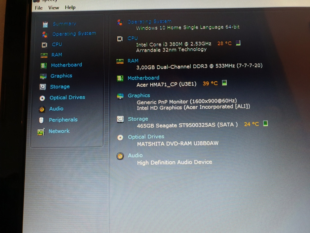 Acer Aspire 7739/3GB Ram-a/500GB HDD