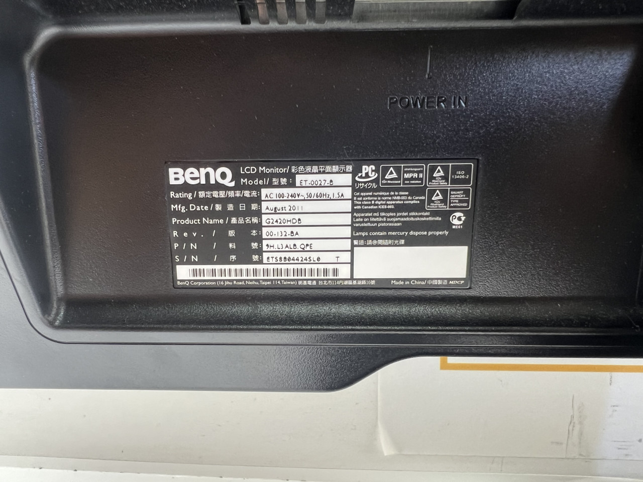 Monitor BenQ ET-0027-B 24 FULL HD