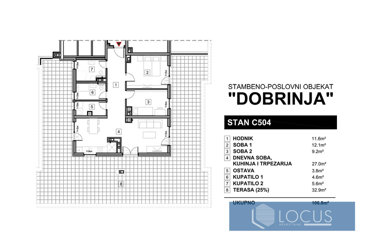 NOVOGRADNJA DOBRINJA:Trosoban stan otvoren pogled
