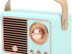 Bežični retro mini radio bluetooth aux USB HM11 plavi 40517