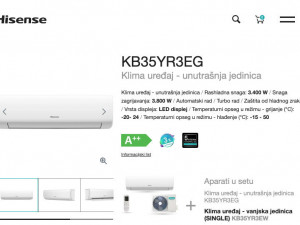 Hisense WiFi INVERTER -20 KB35 Wings PRO 12ka Grijac