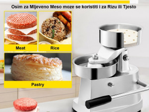 Presa za Hamburgere Pljeskavice  100mm Inox