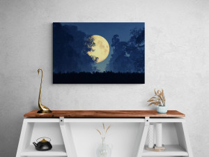 Canvas slika - Pun mjesec, Bajkovita šuma, Noć 60x40cm Jednodi...