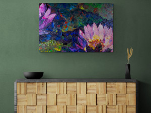 Canvas slika - Ulje na platnu, Lotus, Cvijet, Reprodukcija 80x...