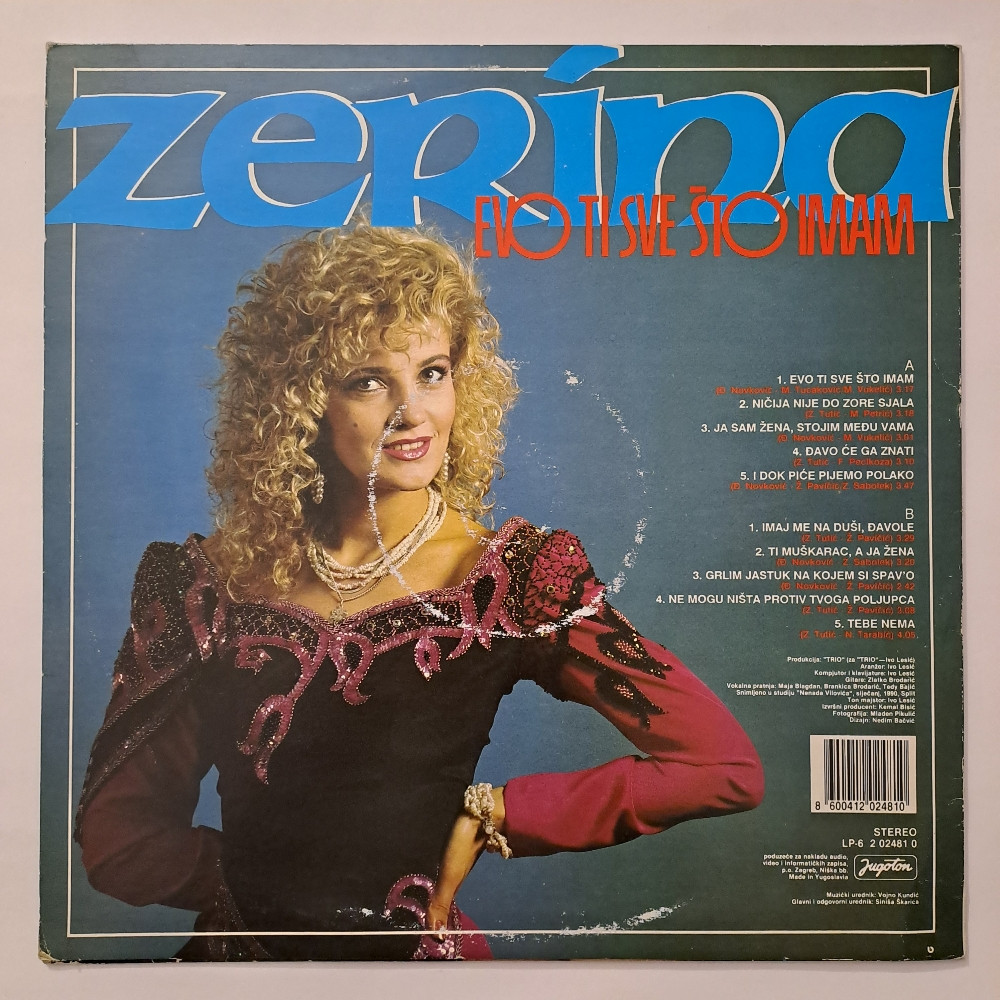 LP Zerina Cokoja - Evo Ti Sve Što Imam / Jugoton