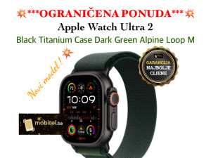 Apple Watch Ultra 2 49mm Black Titanium Dark Green Alpine Loop M