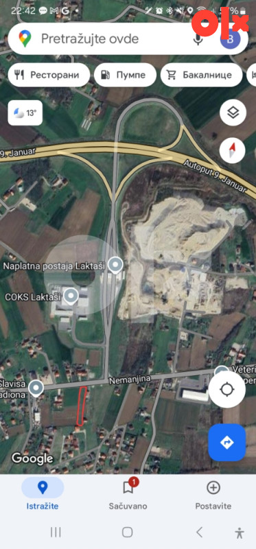 Zemljište Laktaši 2100 m2 na izlazu na auto-put