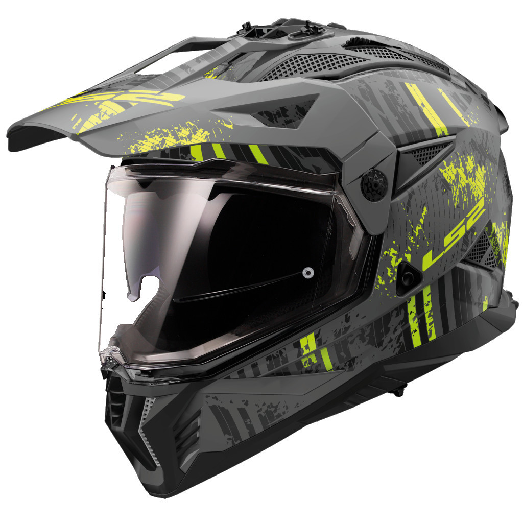 KACIGA LS2 MX702 PIONEER II CRAZY M.BLACK H-V YELL.
