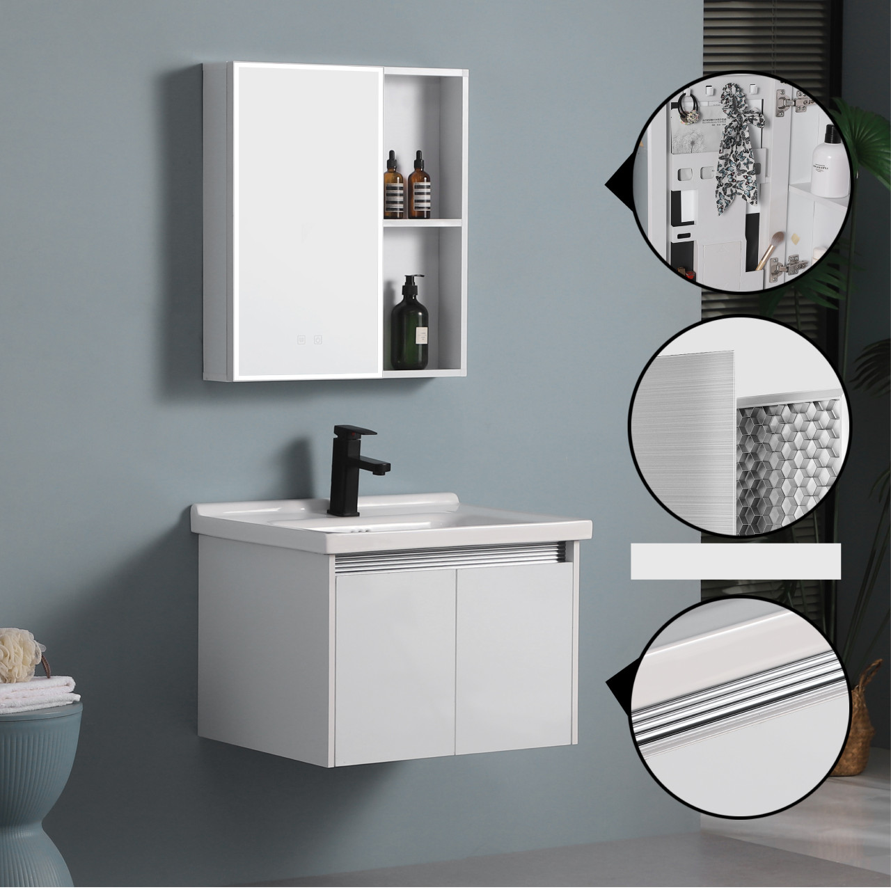 BS801-60 KUPAONIČKI SET D+G DIO + UMIVAONIK 60cm