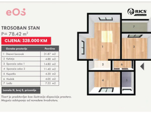VRTOVI SUNCA! Trosoban stan 78m2