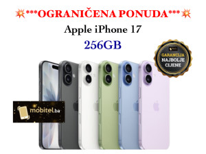 Apple iPhone 17 256GB Black Mist Blue Lavender White NOVO AKCIJA