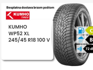 245/45 R 18 100V XL KUMHO WP52 M+S