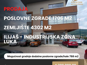 Poslovne zgrade 1706m2 i zemljište 4302m2 - ILIJAŠ