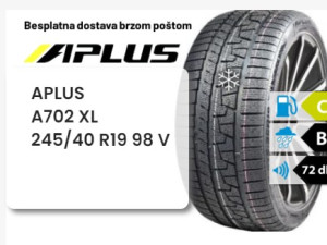 245/40 R 19 98V XL APLUS A702 M+S
