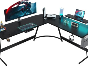 Jummico Gaming Stol L Forma sa LED Svjetlom 130x130x75cm