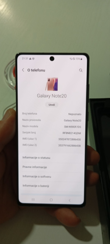 Telefon Samsung Nott 20