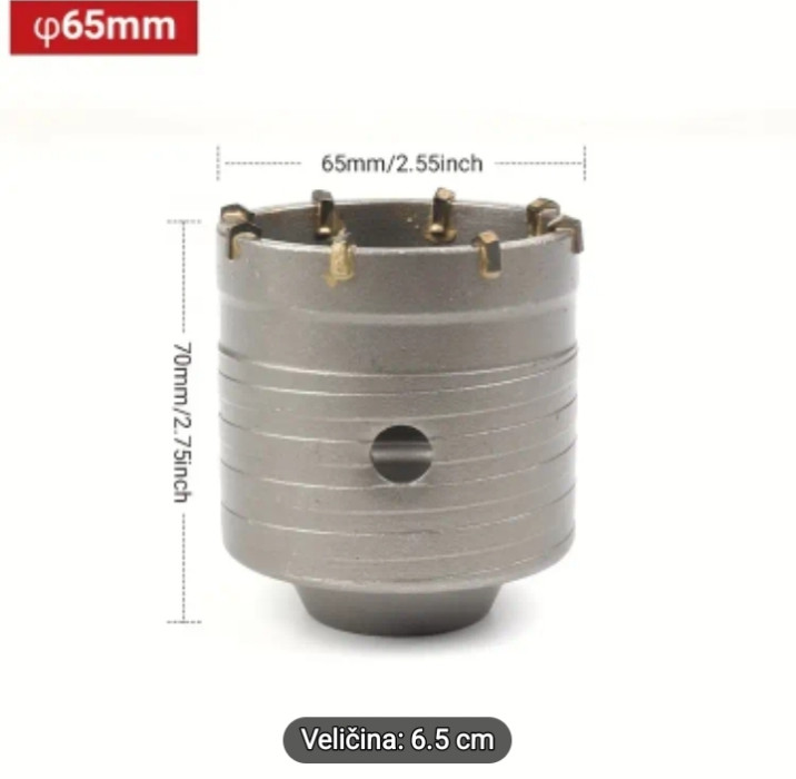 Kruna za beton 55 ili 65mm~duzina 40cm sds+(klima ili grijanje]