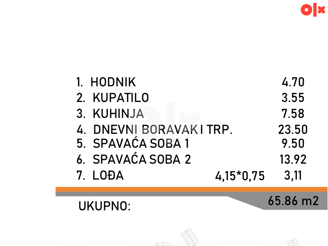 Trosoban stan 66m2 - Naselje Mjesec 4