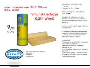 Isover FORTE 100 mm - staklena vuna u rolni (0,034W/mK)