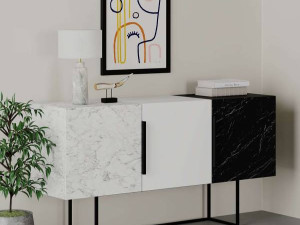 Komoda Tontini carrara-bijela-crni mermer