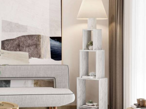 Podna lampa s policama Tower antička bijela