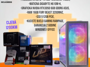 Gaming PC i3-14100F, RTX3050, 16GB RAM, SSD 500