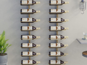 Zidni stalak za vino za 10 boca 2 kom zlatni metalni 340907