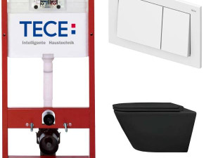 Ugradbeni vodokotlić Tece+WC Šolja Ceramoon Black