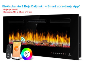 Kamin elektricni DE LUXE 9 Boja 107cm  Smart Wifi