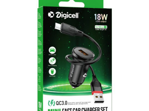 Digicell single port QC3.0 car charger set Mirco