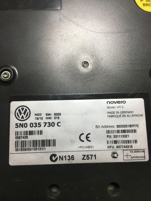 Bluetooth modul blutut VW, Škoda 5N0035730C