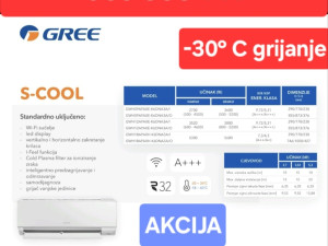 Klima inverter Gree S Cool -30C grijanje Elektromont B.Luka
