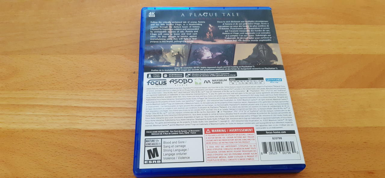 A PLAGUE TALE INNOCENCE PS5