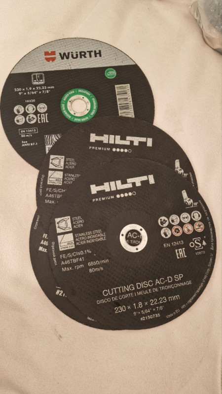 HILTI i WURTH REZNE PLOČE 1mm
