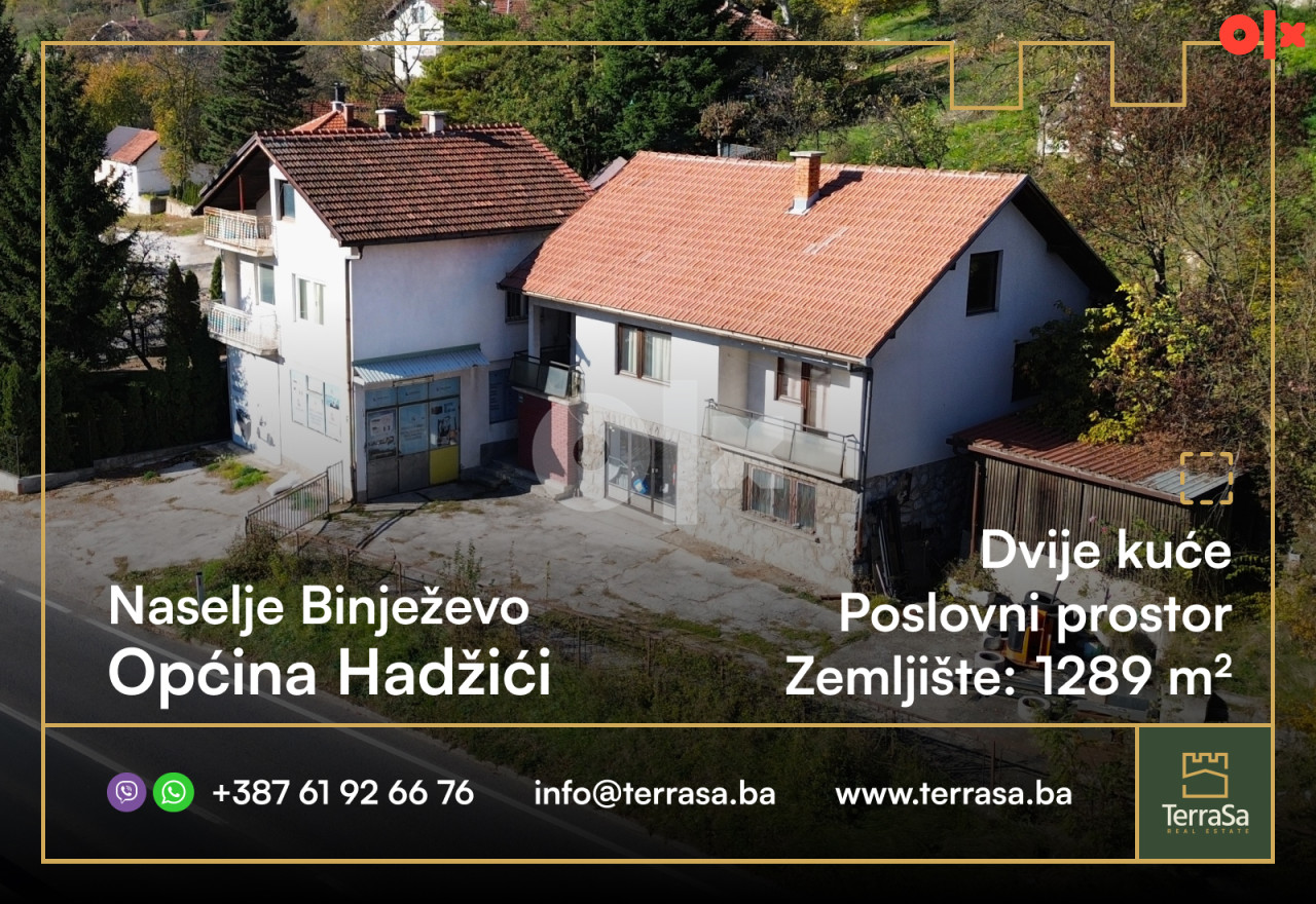 Kuća sa posl. prostorom 154 m2/ Kuća 180 m2/ Binježevo/ Hadžići