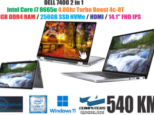 LAPTOP DELL 7400 2 in 1 / i7 8665 / 14.1" TOUCH SCREEN