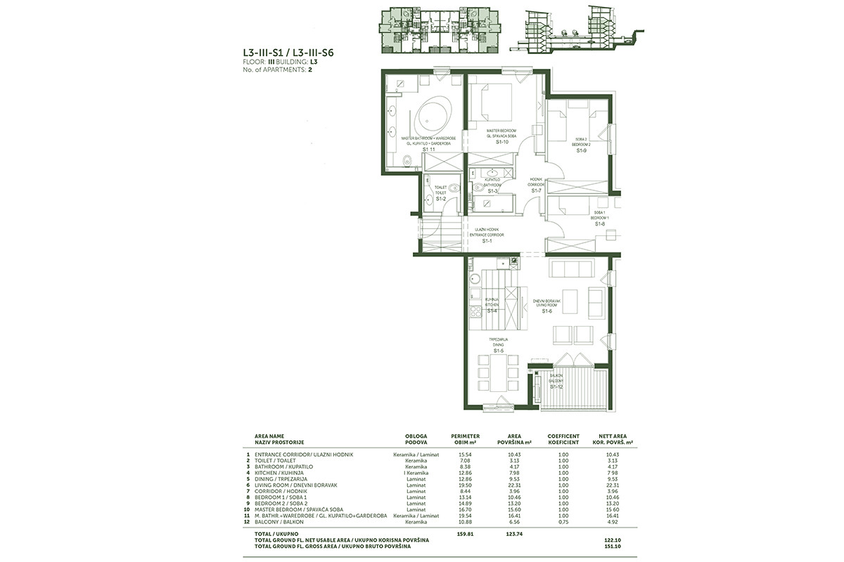Četverosoban stan sa bakonom / 120m2 / Poljine Hills / Hotonj 27