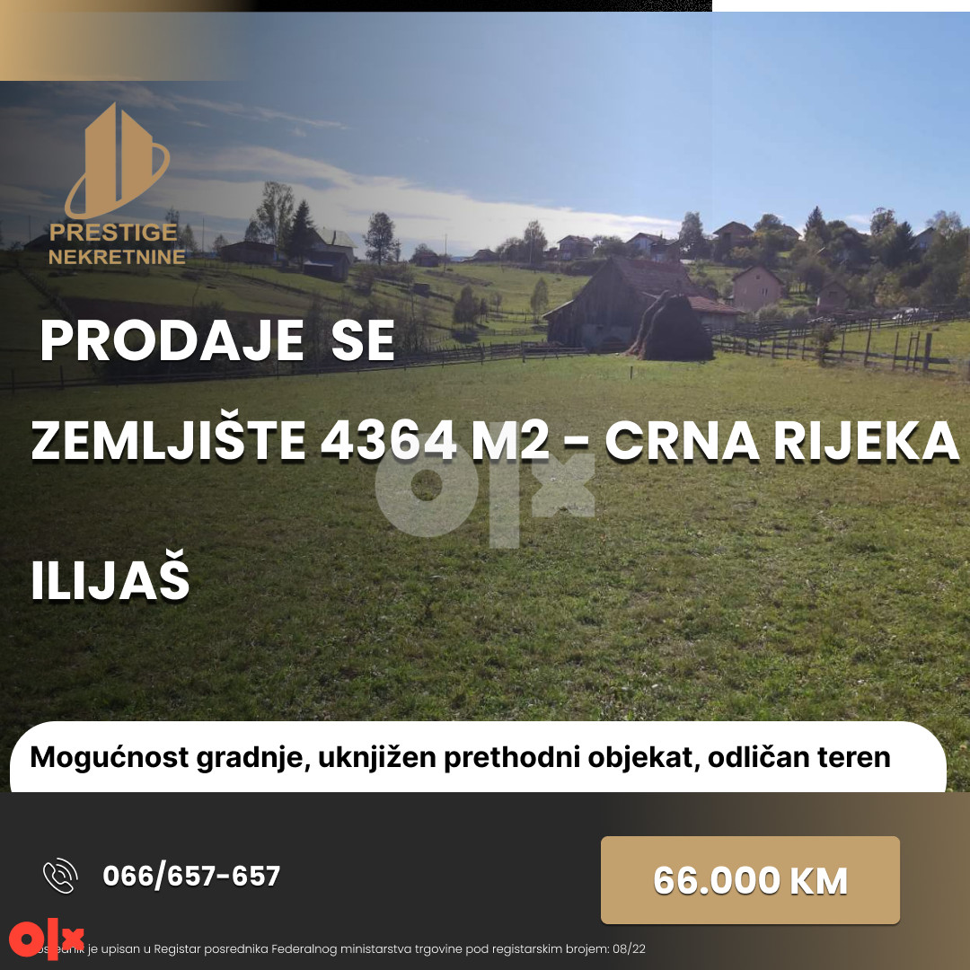 Zemljište 4364m2 - Kamenica/Crna Rijeka - Ilijaš