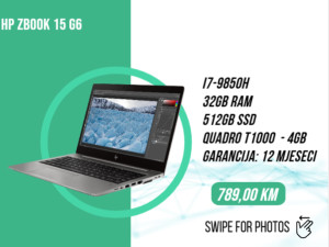 HP ZBOOK 15 G6 i7-9850H; 32GB; 512GB: Quadro T1000