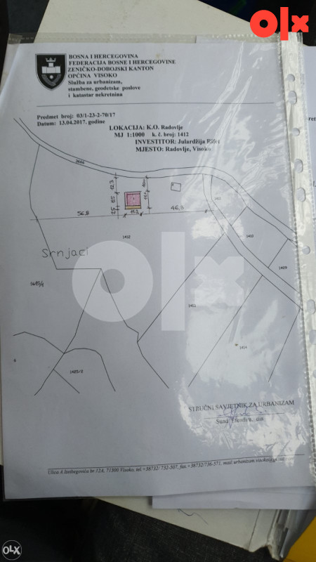 Zemljište Visoko Radovlje  8917m2 / 5 KM po m2 MOŽE ZAMJENA 3