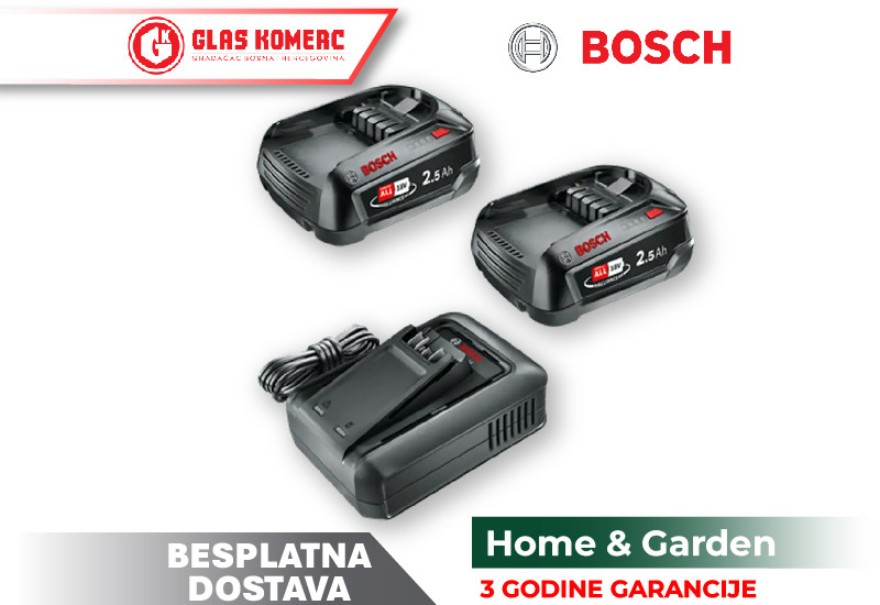 Bosch Set 2x Baterija 2.5 Ah + Punjač AL 18V-44