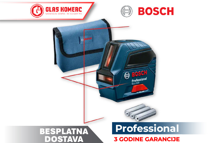 BOSCH Laserski nivelir križni GLL 2-10 Professional