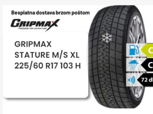 225/60 R 17 103H XL GRIPMAX STATURE M/S