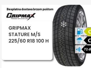 225/60 R 18 100H GRIPMAX STATURE M/S