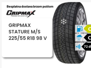 225/55 R 18 98V GRIPMAX STATURE M/S